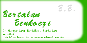 bertalan benkoczi business card
